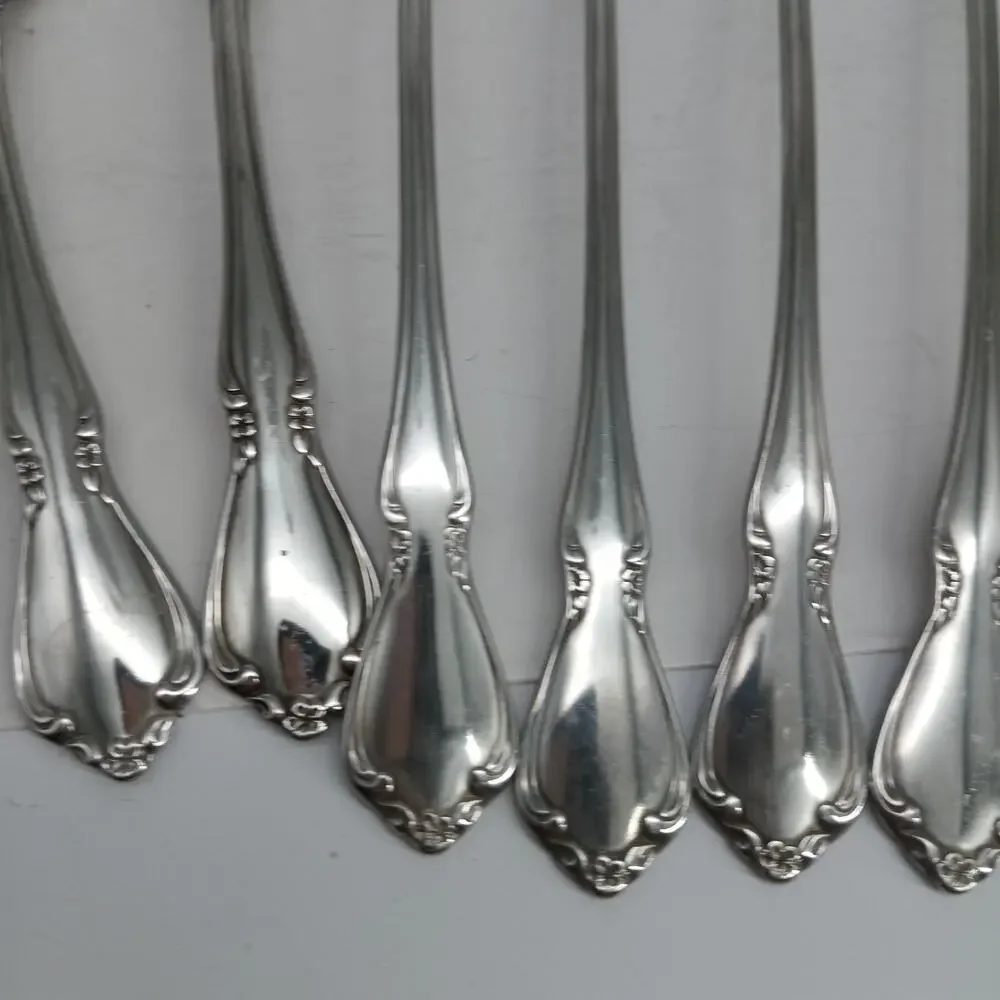 5+2X LH Tsp Oneida CHATEAU Stainless Flatware Long Handle Tea SPOONS Glossy USA